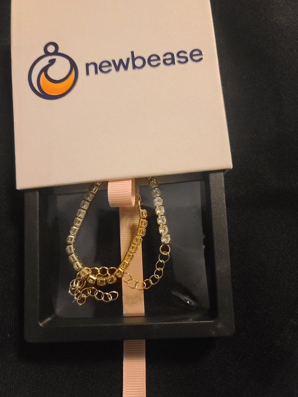 Newbease Gold and Clear Crystal Anklet